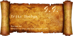 Iritz Ibolya névjegykártya