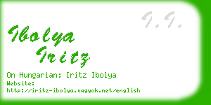 ibolya iritz business card